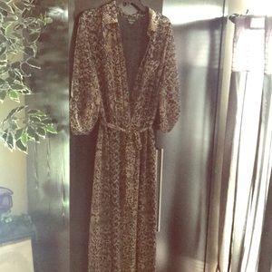 Maxi leopard button down dress shirt